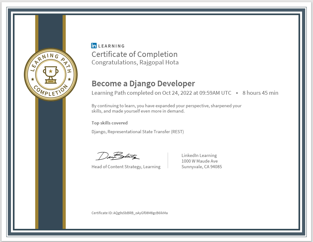 Become a Django Developer - Linkedin