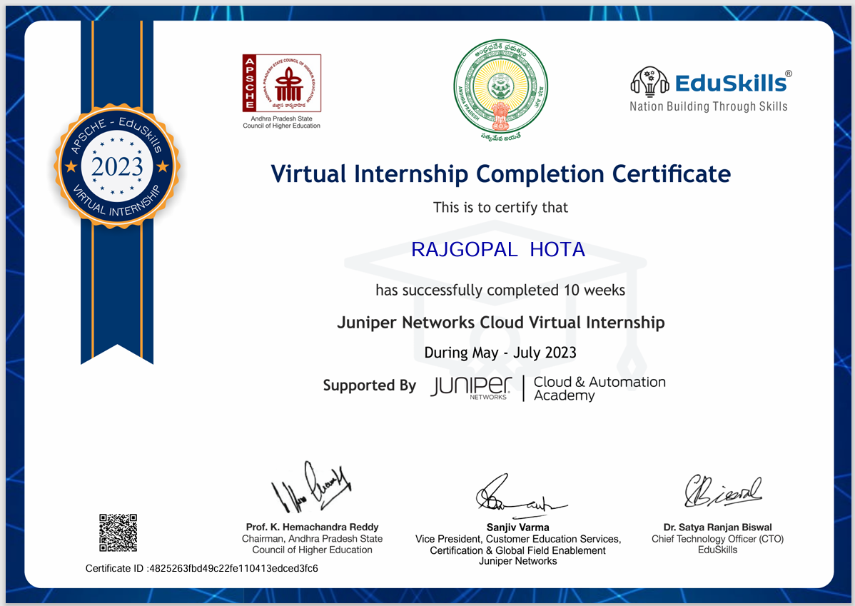 Juniper Cloud virtual Internship